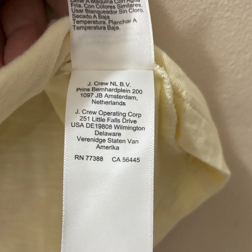J. Crew Women's Light Yellow Short Sleeve Tee